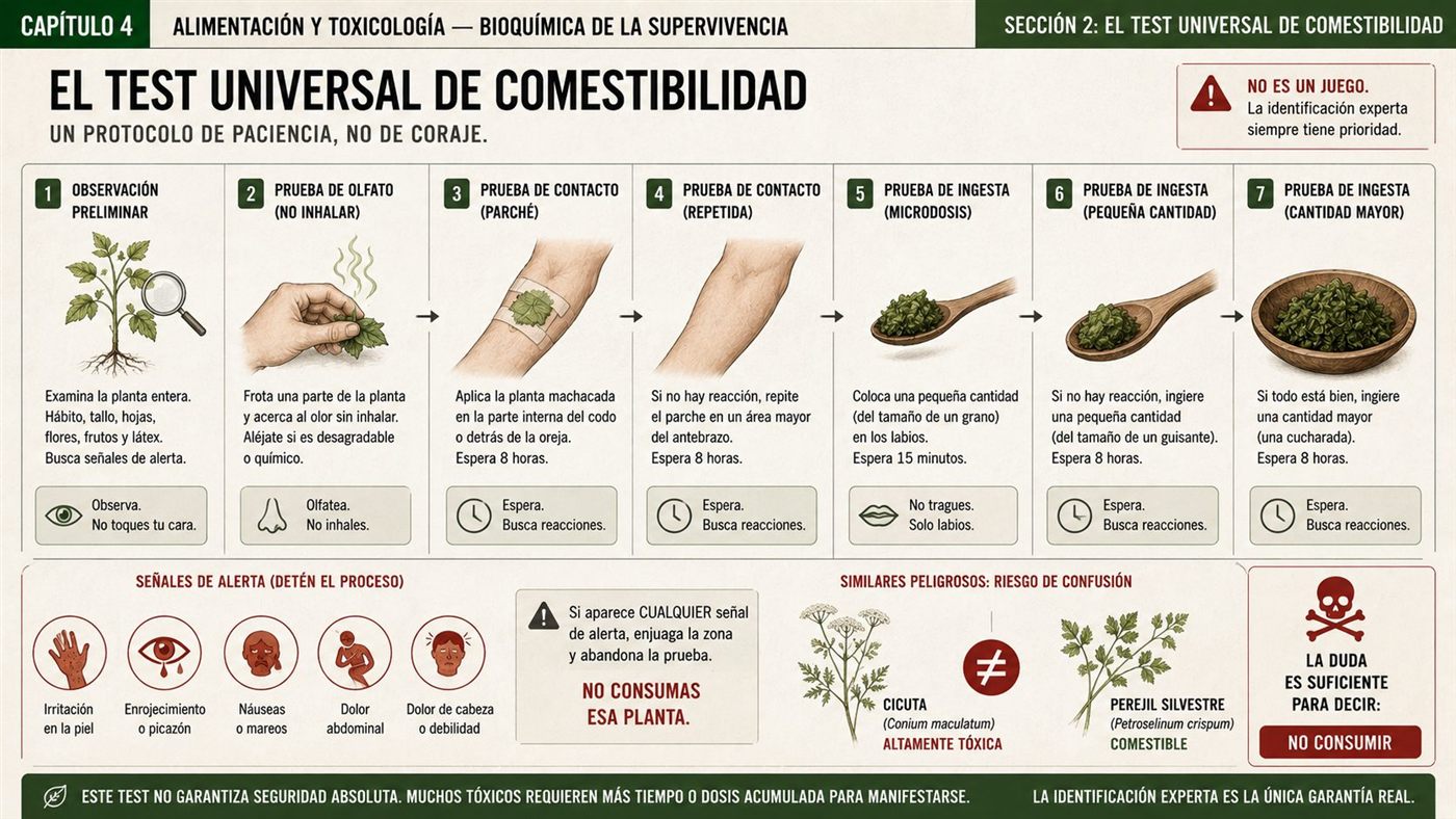 Test universal de comestibilidad